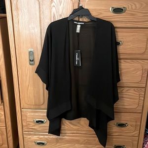 Sheer black shawl caftan